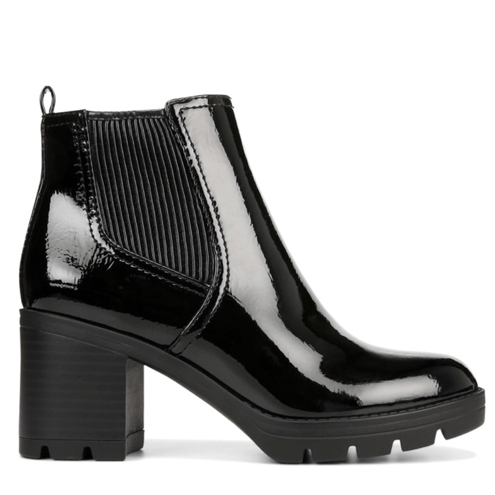Naturalizer Madalynn Gore Water Repellent Black Patent Booties size 11